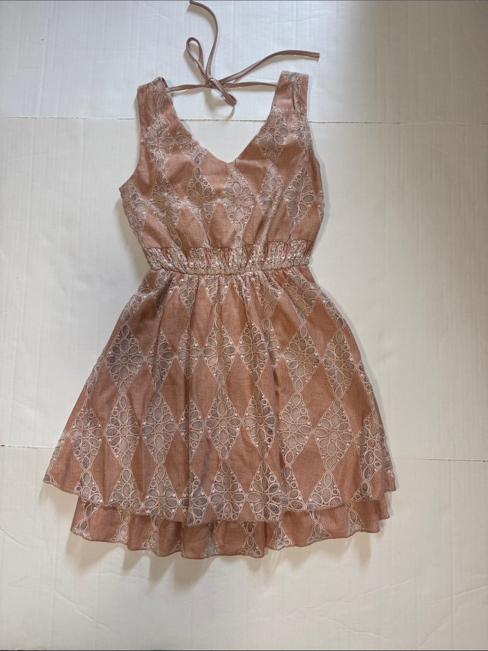 American Rag Pink Lace Overlay Mini Dress